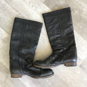 Genuine Leather Flat Boots